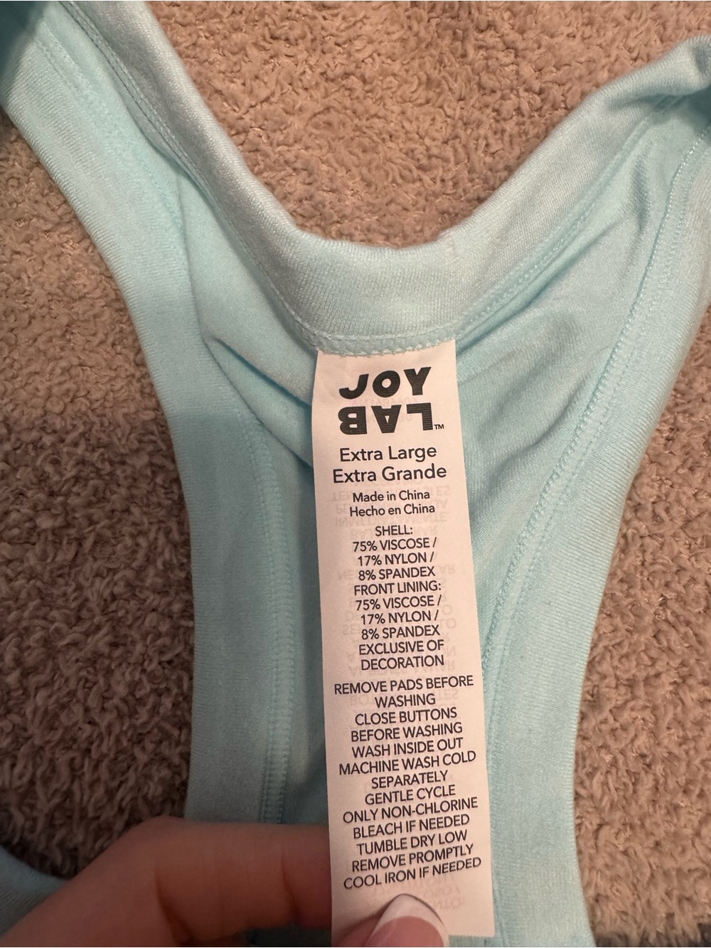 JoyLab Light Blue Racerback Snap-Front Crop Top - Picture 2 of 3